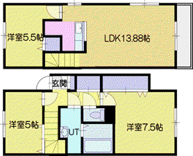 MS ノース(3LDK/1階)の間取り写真