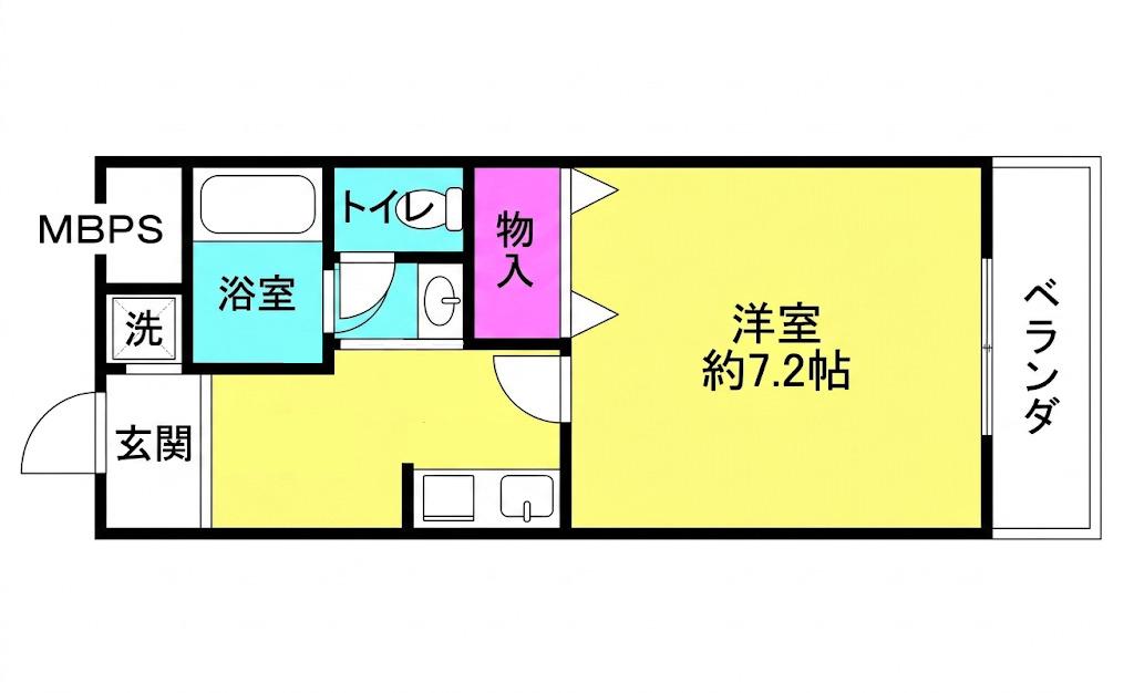 藤永ビル(1K/2階)の間取り写真