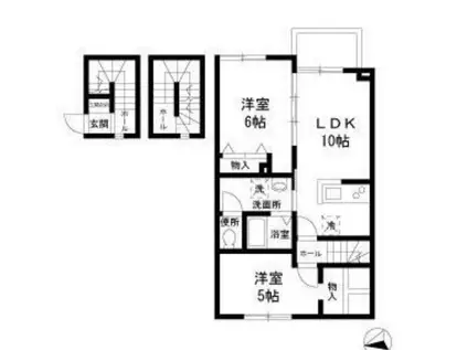 コリーヌ梶ヶ谷(2LDK/3階)の間取り写真