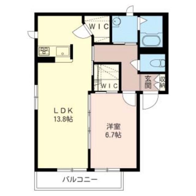 カサスクエアC(1LDK/1階)の間取り写真