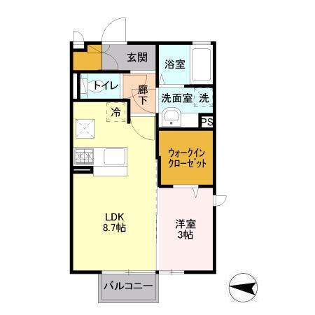 ダイマーレ(1LDK/1階)の間取り写真