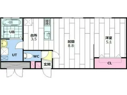 ANGE-ROSE(1LDK/4階)の間取り写真