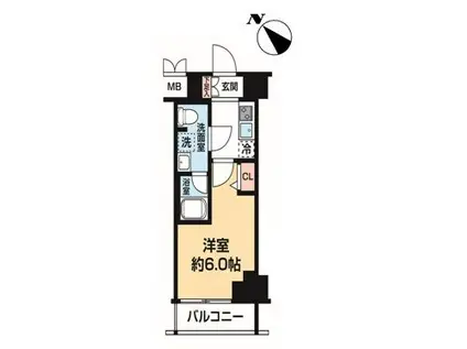 LUMEED横濱末吉町(1K/8階)の間取り写真