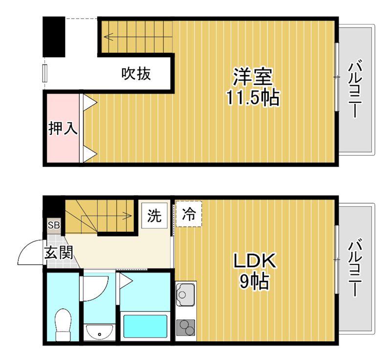 ショコラハウス(1LDK/1階)の間取り写真