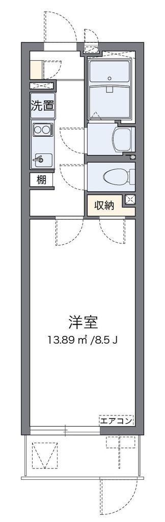 クレイノショコラ(1K/1階)の間取り写真