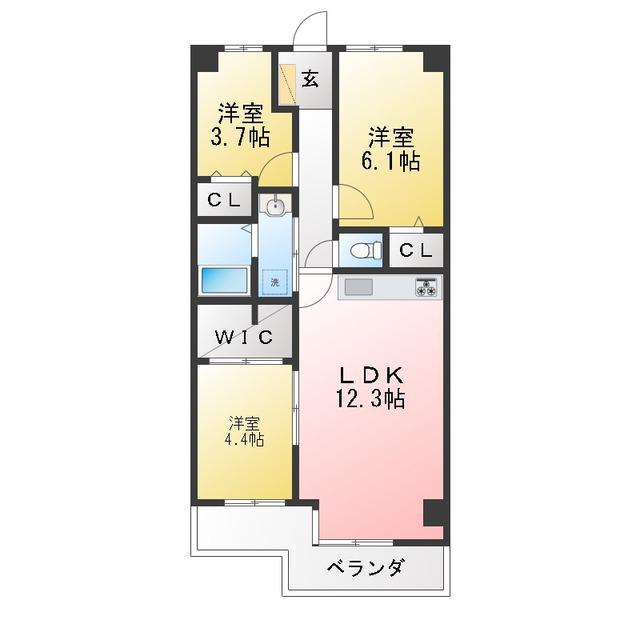 ハイラーク新赤羽(3LDK/7階)の間取り写真