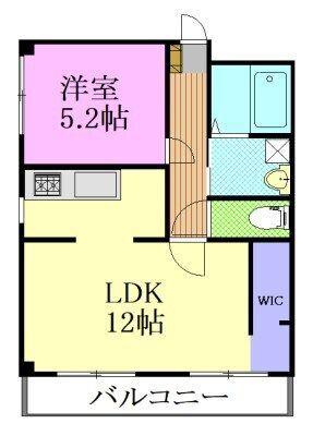 ディマンドハイツA棟(1LDK/1階)の間取り写真