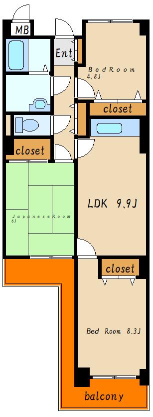 ミルキィウェイ33(3LDK/1階)の間取り写真