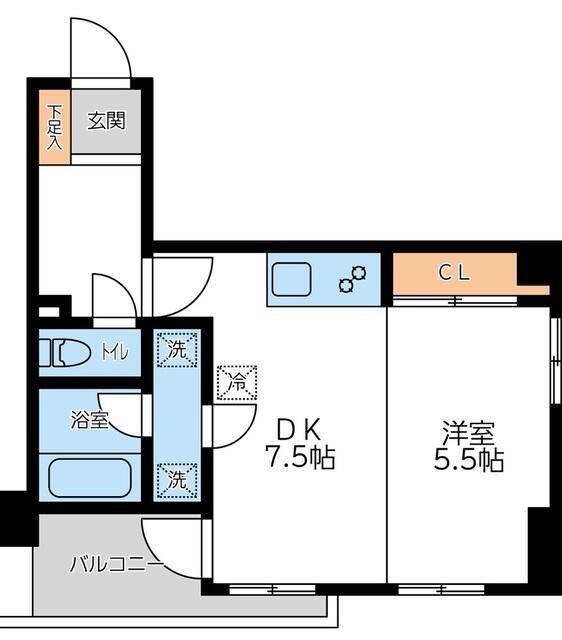 コンフォートタイム大森(1DK/4階)の間取り写真