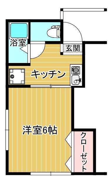 コーポオオキ(1K/2階)の間取り写真