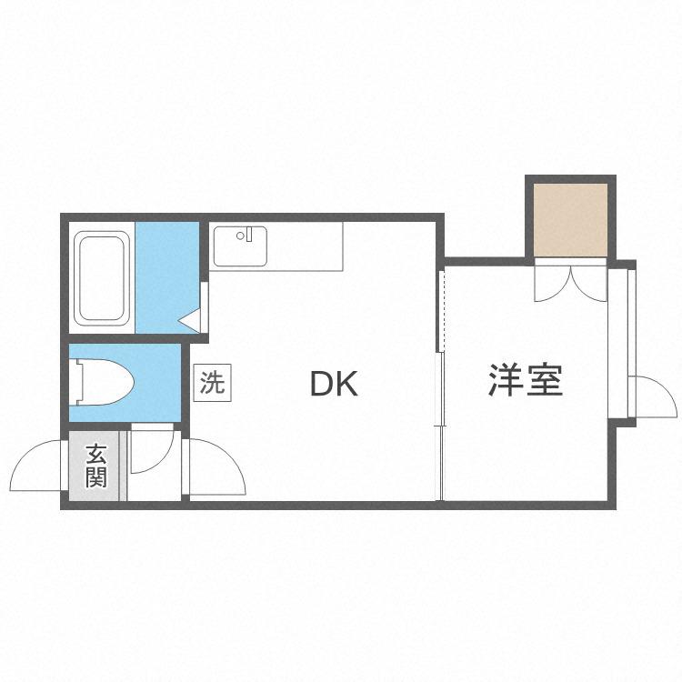 ラメール23(1DK/3階)の間取り写真