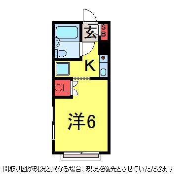ワラビコーポ(1K/1階)の間取り写真
