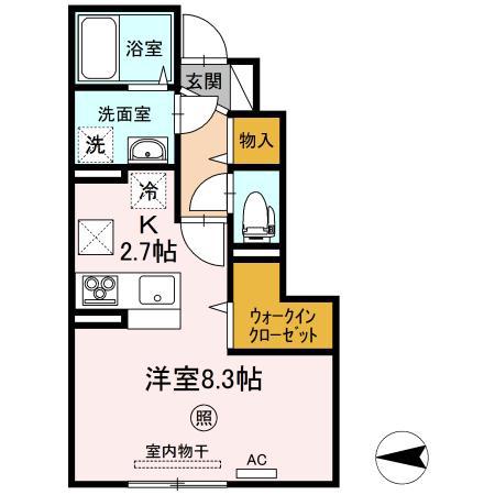 ソラティオ(ワンルーム/1階)の間取り写真