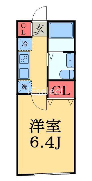 VAU HOUSE蘇我(1K/1階)の間取り写真