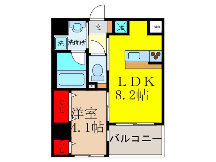 コルテ・ビラージュ(1LDK/5階)の間取り写真