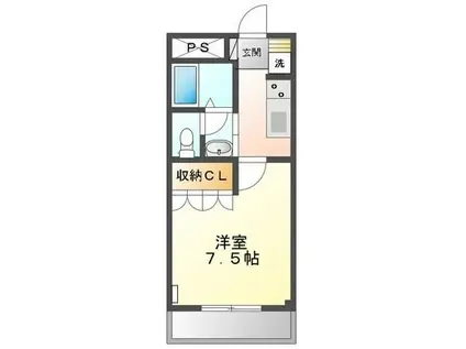 二キティー・アン(1K/2階)の間取り写真