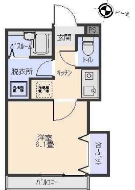 TRUST ・K(1K/2階)の間取り写真