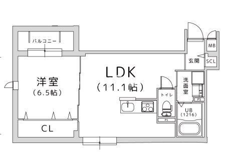 TRICERA COURT(1LDK/3階)の間取り写真