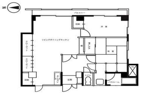 JLBグランエクリュ中延(2LDK/1階)の間取り写真