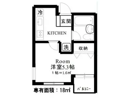 リバーサイド井の頭301(1K/3階)の間取り写真