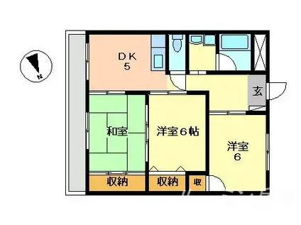 エルソル(3DK/2階)の間取り写真