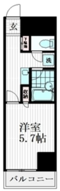 ライオンズプラザ亀戸第2(1K/5階)の間取り写真