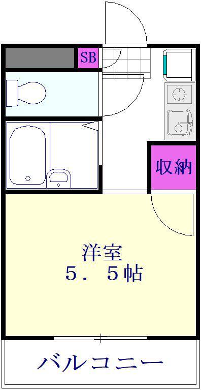 ドミール松原団地(1K/3階)の間取り写真