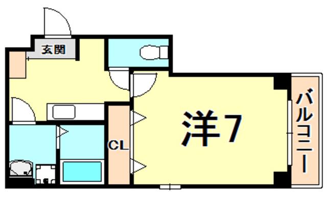 プリートバレンシアB(1K/2階)の間取り写真