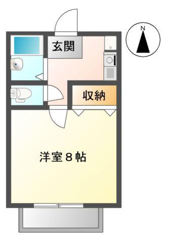 シーズンコート可児(1K/2階)の間取り写真
