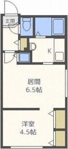 MODULOR中島公園2ND(1LDK/1階)の間取り写真
