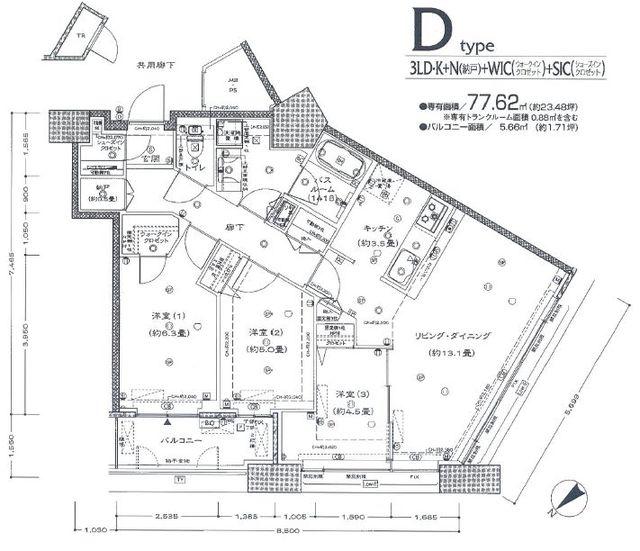 アイタワー(3LDK/3階)の間取り写真