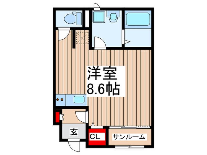 エルミタージュII(ワンルーム/1階)の間取り写真