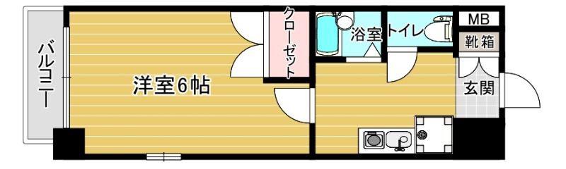マンション花房(1K/2階)の間取り写真