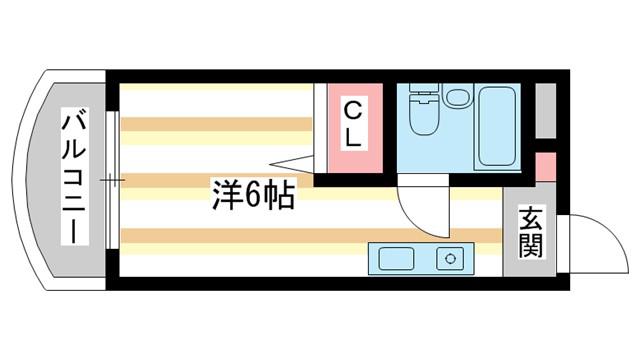 シティパレスあやめ池P8(ワンルーム/1階)の間取り写真