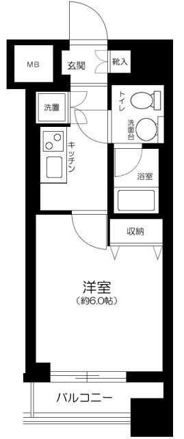 グラントゥルース練馬I(1K/3階)の間取り写真