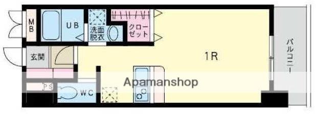 パラシオ柳町(ワンルーム/9階)の間取り写真