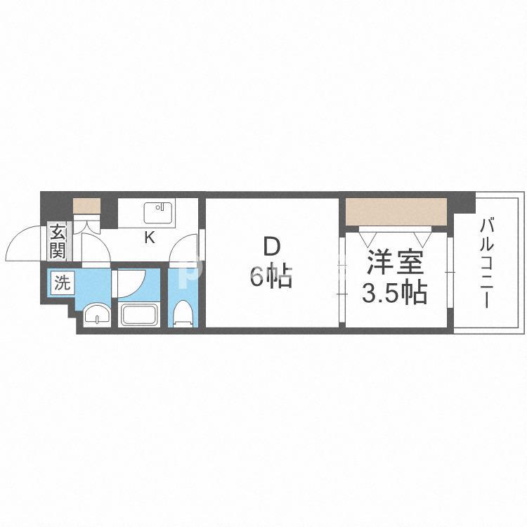 ファステート大阪マジョリティ(1DK/1階)の間取り写真