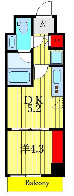 パークアクシス東陽町レジデンス(1DK/9階)の間取り写真