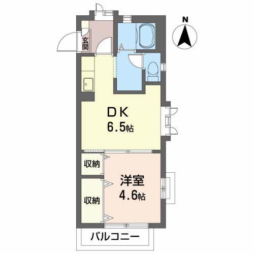 ディアス田園F(1DK/2階)の間取り写真