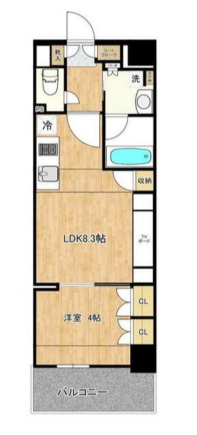 デュオステージ関内2(1LDK/5階)の間取り写真