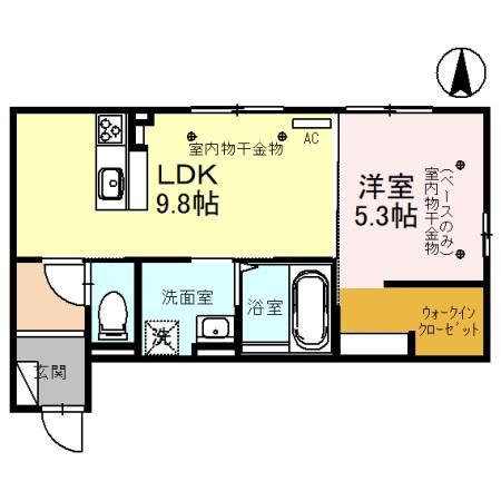 UTAITO(1LDK/2階)の間取り写真