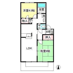ロイヤル中平(2LDK/2階)の間取り写真