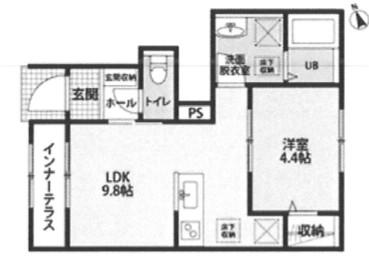リーブルファイン北坂戸駅前(1LDK/1階)の間取り写真