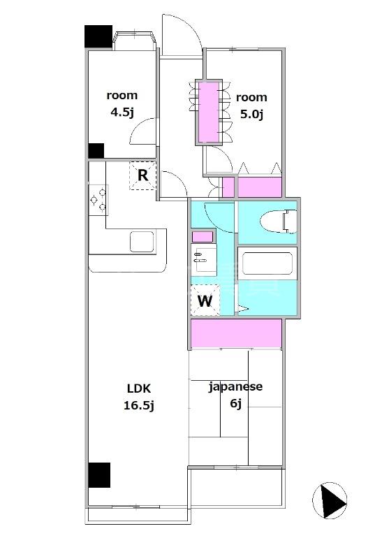 サンスクエア川崎4号棟(3SLDK/13階)の間取り写真