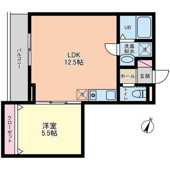 VILLA POIRE(1LDK/3階)の間取り写真