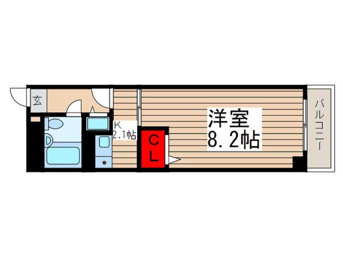 ライオンズマンション松戸柿ノ木台(1K/5階)の間取り写真
