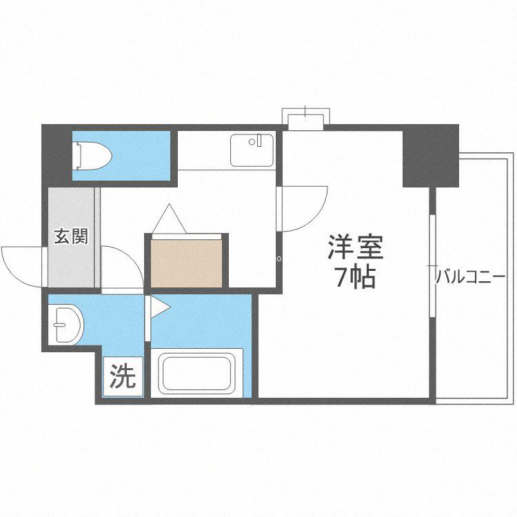 リデア南堀江(1K/14階)の間取り写真
