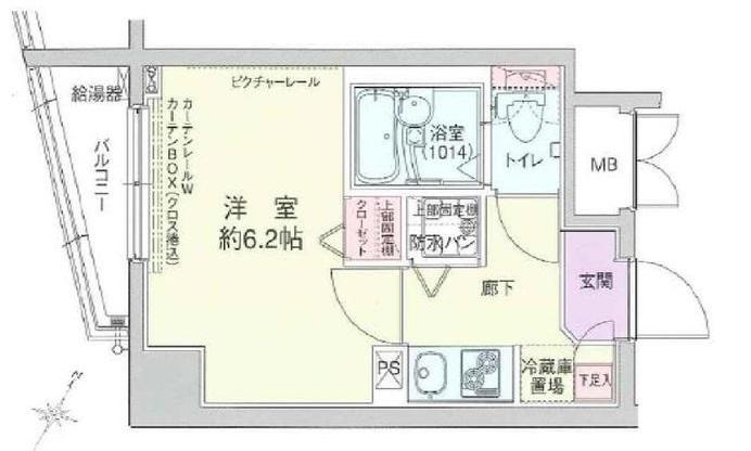 ドルチェ東京八重洲通(1K/2階)の間取り写真