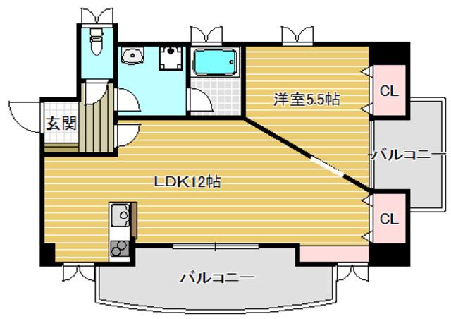 ヴィラ・エンゲルストロイメ(1LDK/3階)の間取り写真