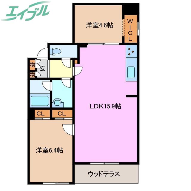 シャーメゾン ラ テラ(2LDK/1階)の間取り写真